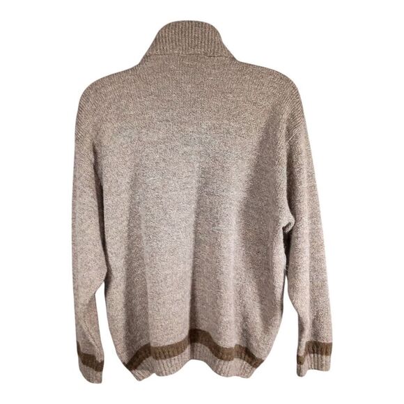 Thomas Keeling Alpaca Wool Sweater Pullover 1/4 Zip Brown Men's XL - Picture 4 of 8